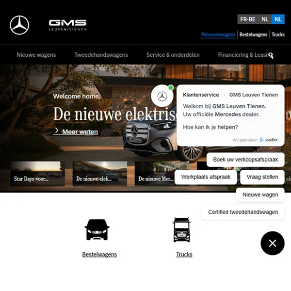 Chatbot op de website van GMS Leuven Tienen